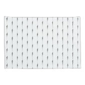 音楽モチーフ溶ける高音クレフ、 音符記号白黒 枕カバー (裏面-右)