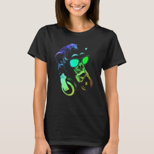 音楽モンキーとクール動物Dj Tシャツ