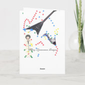 音楽モンタージュ赤グリーティングカード カード (裏面)