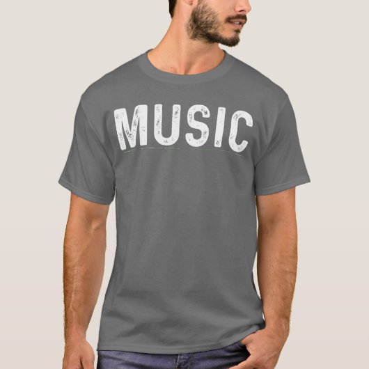 音楽モードがオンの音楽愛好家 Tシャツ (正面)