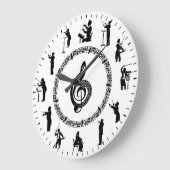 音楽ユニークシルエットのテーマ ラージ壁時計 (傾斜)
