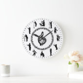 音楽ユニークシルエットのテーマ ラージ壁時計 (ホーム)