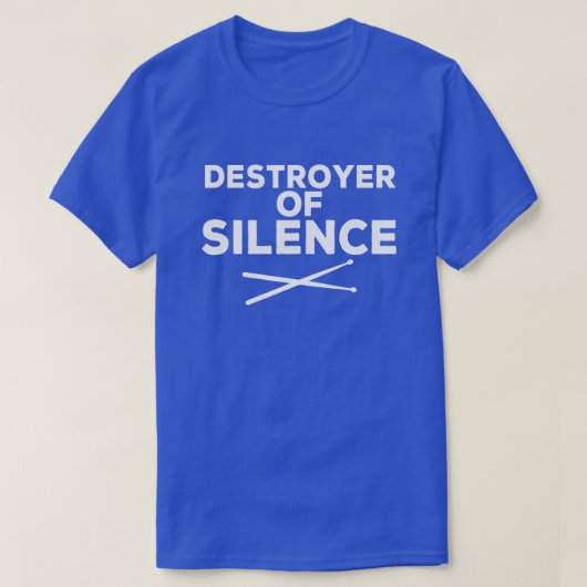 音楽ユーモアのドラマー沈黙の破壊者 Tシャツ (デザイン正面)