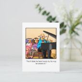 音楽ユーモアピアノのはがき ポストカード (スタンド正面)