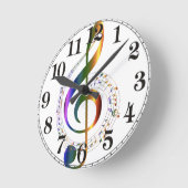 音楽ラウンド ラウンド壁時計 (傾斜)