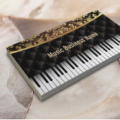 音楽ラグジュアリーダイヤモンドパターンピアノレッスン 名刺