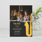 音楽リサイタルコンサート写真トランペットジャズ 招待状 (スタンド正面)