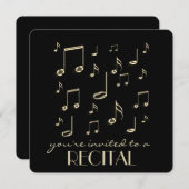 音楽リサイタルフェイク金ゴールド 招待状 (正面/裏面)