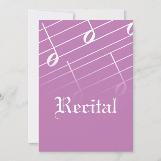 音楽リサイタル招待状 招待状 (正面)