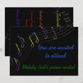 音楽リサイタル招待状 招待状 (正面/裏面)