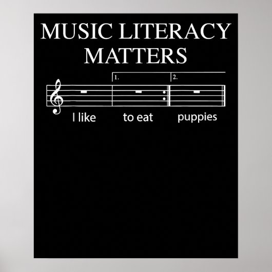 音楽リテラシー問題ジョーク読リピート音楽 ポスター (正面)