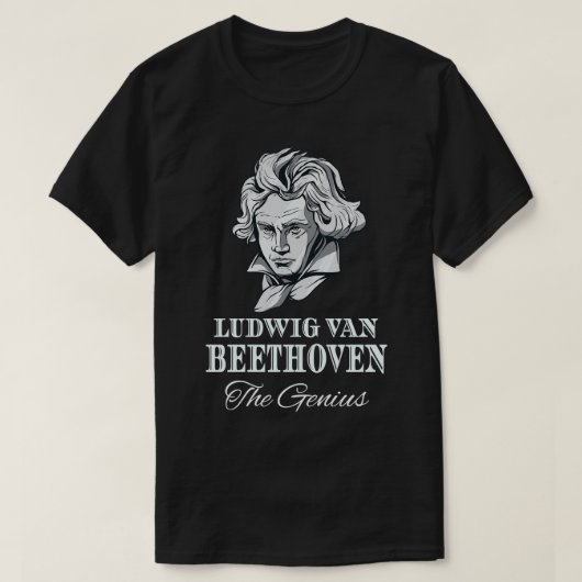 音楽ルートヴィヒ・ヴァン・ベートーベン天才 Tシャツ (デザイン正面)