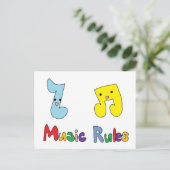 音楽ルールかわいい音楽ノート ポストカード (スタンド正面)