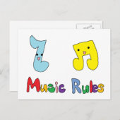 音楽ルールかわいい音楽ノート ポストカード (正面/裏面)