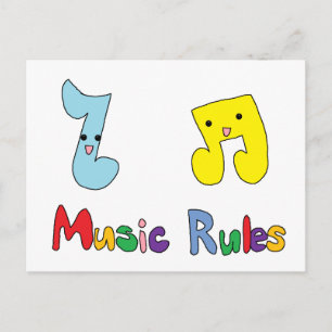 音楽ルールかわいい音楽ノート ポストカード