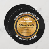 音楽レコード |楽しい音楽パーティーの招待状 招待状 (正面/裏面)