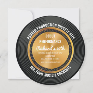 音楽レコード 楽しい音楽パーティー 招待状