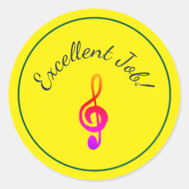 音楽レッスンカラフルトレブルクレフ、 音符記号報酬 ラウンドシール