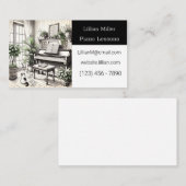 音楽レッスン、ピアノビジネスカード 名刺 (正面/裏面)