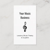 音楽レッスンQRコードシンプルクレフ、 音符記号 名刺 (正面)