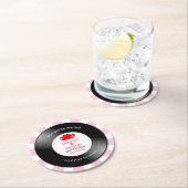 音楽レトロのビニ結婚ールレコードのおもしろい保存日 ラウンドペーパーコースター (インサイチュ)