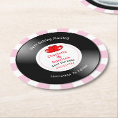 音楽レトロのビニ結婚ールレコードのおもしろい保存日 ラウンドペーパーコースター (アングル)