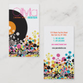 音楽レトロのヴィンテージのビニールのカラフルの破裂音は芸術家に点を打ちます 名刺 (正面/裏面)