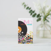 音楽レトロのヴィンテージのビニールのカラフルの破裂音は芸術家に点を打ちます 名刺 (スタンド正面)