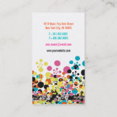 音楽レトロのヴィンテージのビニールのカラフルの破裂音は芸術家に点を打ちます 名刺 (裏面)