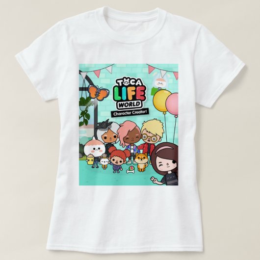 音楽レトロトカチャイルドボカフレンドリーキュートグラフィック Tシャツ (デザイン正面)