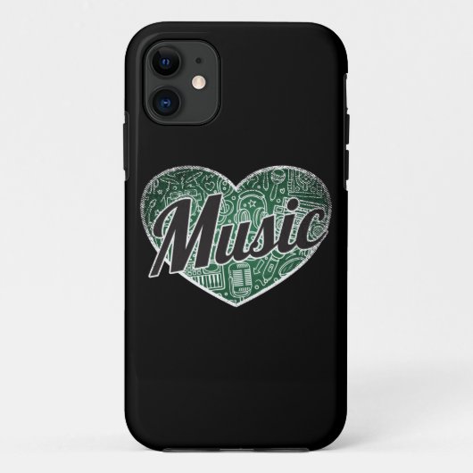音楽レトロハートBlackboard Love Case-Mate iPhoneケース (裏面)