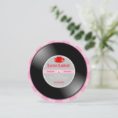 音楽レトロビニールレコード結婚式招待状 招待状 (スタンド正面)