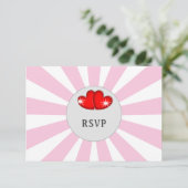 音楽レトロビニール結婚レコードのおもしろい保存日付 出欠カード (スタンド正面)