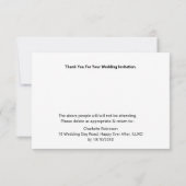 音楽レトロビニール結婚レコードのおもしろい保存日付 出欠カード (裏面)