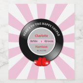 音楽レトロビニール結婚レコード ワインラベル (シングルラベル)