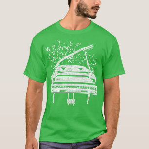 音楽レトロピアニストピアノ Tシャツ