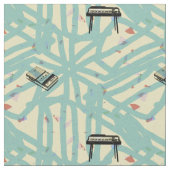 音楽レトロ器官のレコーダーパターン落書きの生地 ファブリック (クローズアップ)