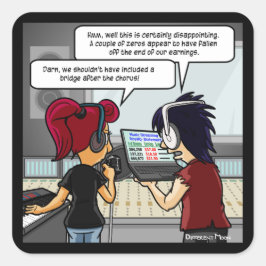 音楽ロイヤリティズスクエアおもしろいステッカー スクエアシール