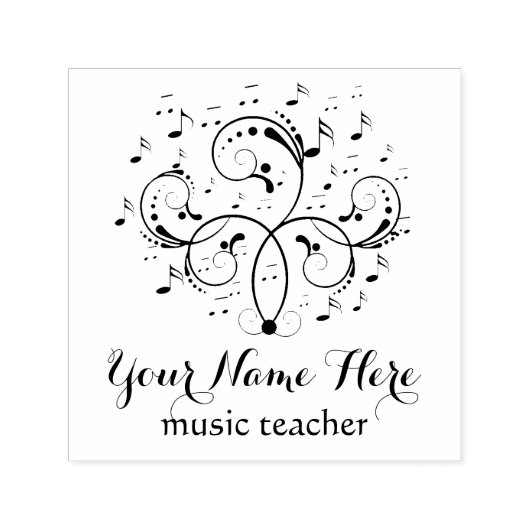 音楽ロエレガントゴ(黒と白) セルフインキングスタンプ (デザイン)