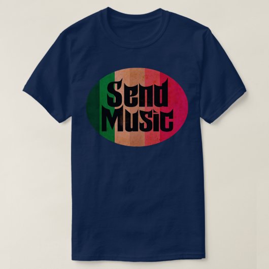 音楽ヴィンテージの送信 Tシャツ (デザイン正面)