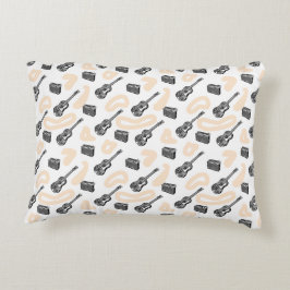 音楽ヴィンテージイラストレーションギター無線パターンP アクセントクッション