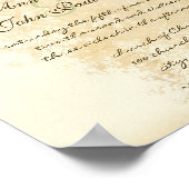 音楽ヴィンテージティール（緑がかった色）バードレッド開花結婚式の招待 ポスター (角)