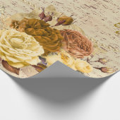 音楽ヴィンテージ分離バタフライフローラ ラッピングペーパー (角)