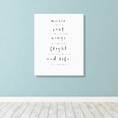 音楽与えは宇宙への魂、プラトン引用文 キャンバスプリント (インサイチュ (ウッドフロア))