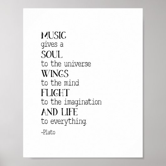 音楽与えは宇宙への魂、プラトン引用文 ポスター (正面)