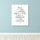 音楽与えは宇宙への魂、プラトン引用文Ca キャンバスプリント (インサイチュ (ウッドフロア))