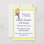 音楽与えマイソウルウィング引用文バード誕生日 招待状 (裏面)