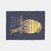 音楽与えマイソウルウィング引用文音楽ノートバード フリースブランケット (正面(横))