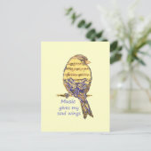 音楽与えマイソウルウィング引用文&バードアート ポストカード (スタンド正面)