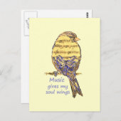 音楽与えマイソウルウィング引用文&バードアート ポストカード (正面/裏面)